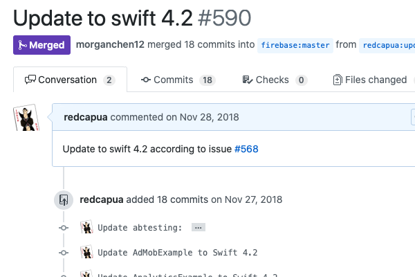 Firebase Quickstart migration to Swift 4.2